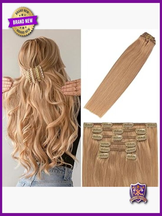 20Inch 75g Clip In Hair Extensions Real Human Hair 9A Grade 7PCS Straight main image 4